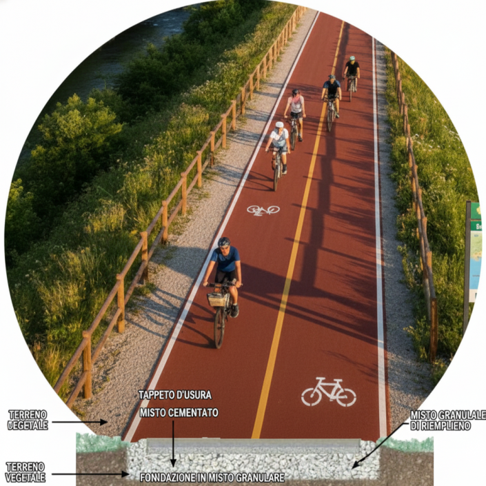 render ciclovia del pollino sezione
